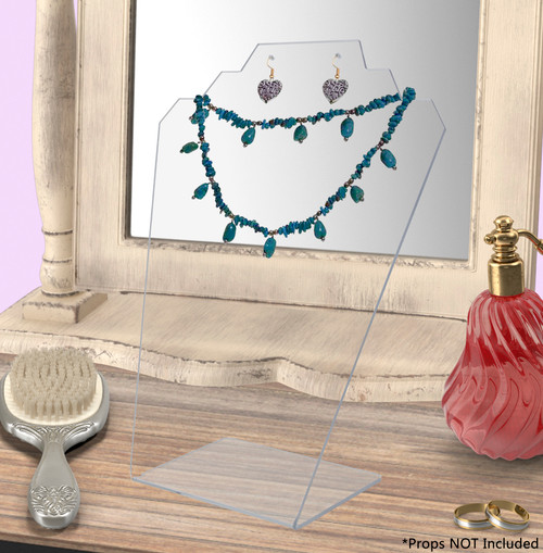 3D Design Clear Acrylic Necklace Jewelry Display Bust Stand Stylish Mannequin Shape Lucite Pendant Earring Jewellery Holder